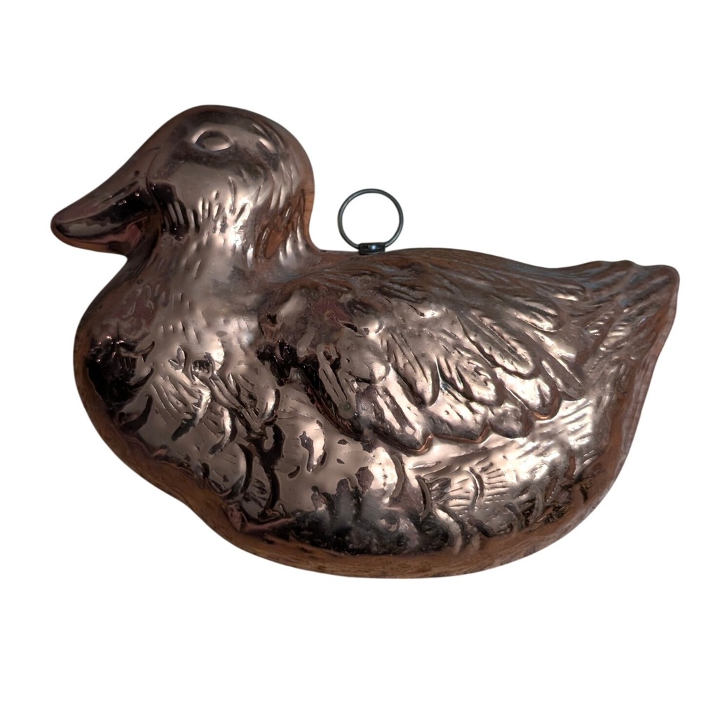 Vintage Copper Tone Duck Gelatin Mold Wall Decor Farmhouse Kitchen Hanging Art